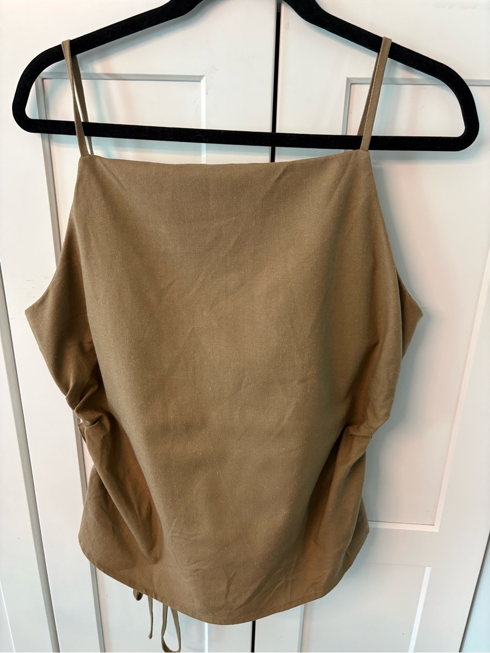 Cider Linen Blend High Neck tank top